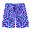 Blue Expansion Moving Optical Illusion Men's Swim Trunks