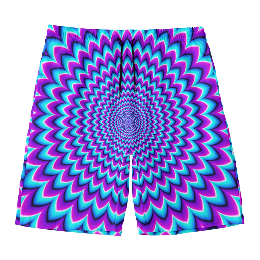 Blue Expansion Moving Optical Illusion Men's Swim Trunks