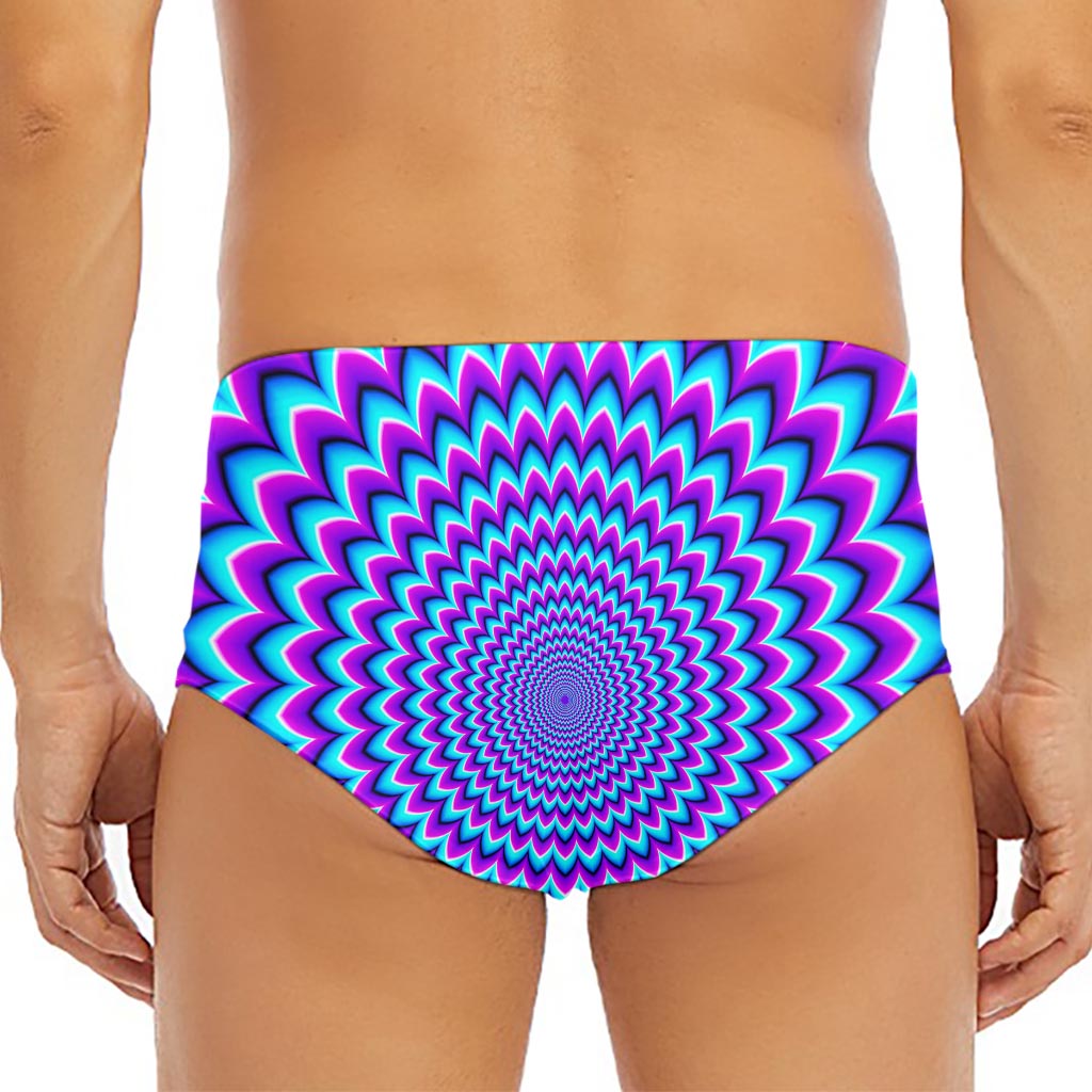 Blue Expansion Moving Optical Illusion Men's Triangle Swim Briefs