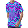 Blue Expansion Moving Optical Illusion Men's Velvet T-Shirt