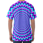 Blue Expansion Moving Optical Illusion Men's Velvet T-Shirt