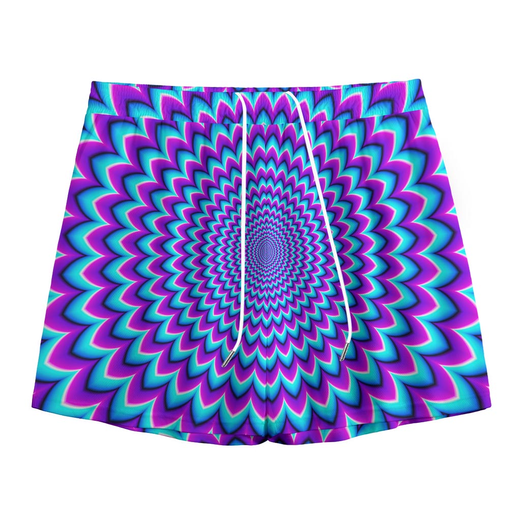 Blue Expansion Moving Optical Illusion Mesh Shorts