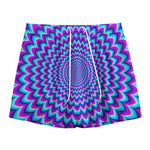 Blue Expansion Moving Optical Illusion Mesh Shorts