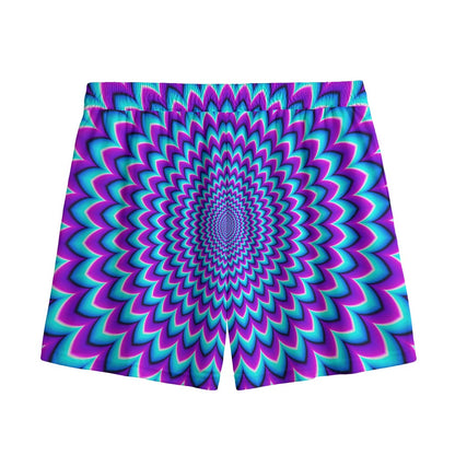 Blue Expansion Moving Optical Illusion Mesh Shorts