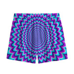 Blue Expansion Moving Optical Illusion Mesh Shorts