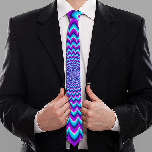 Blue Expansion Moving Optical Illusion Necktie
