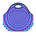 Blue Expansion Moving Optical Illusion Neoprene Lunch Bag