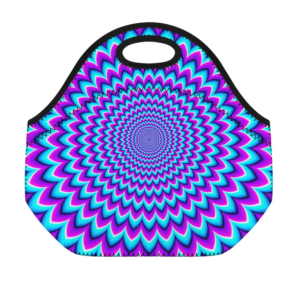 Blue Expansion Moving Optical Illusion Neoprene Lunch Bag