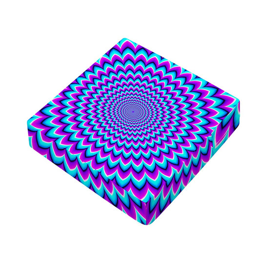 Blue Expansion Moving Optical Illusion Outdoor Seat Cushion Cover
