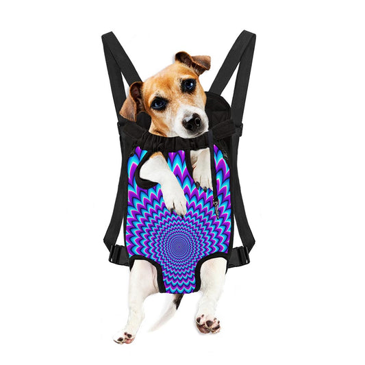 Blue Expansion Moving Optical Illusion Pet Carrier Backpack