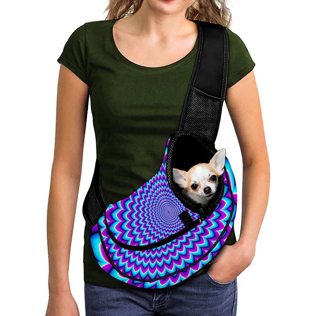 Blue Expansion Moving Optical Illusion Pet Sling Carrier