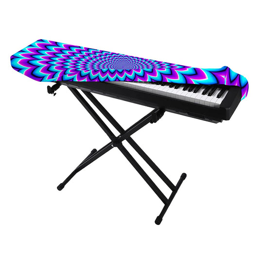 Blue Expansion Moving Optical Illusion Piano Keyboard Cover