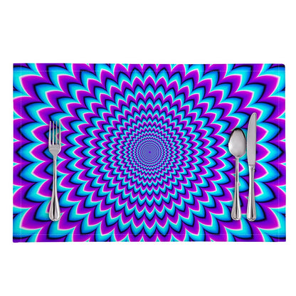 Blue Expansion Moving Optical Illusion Placemat