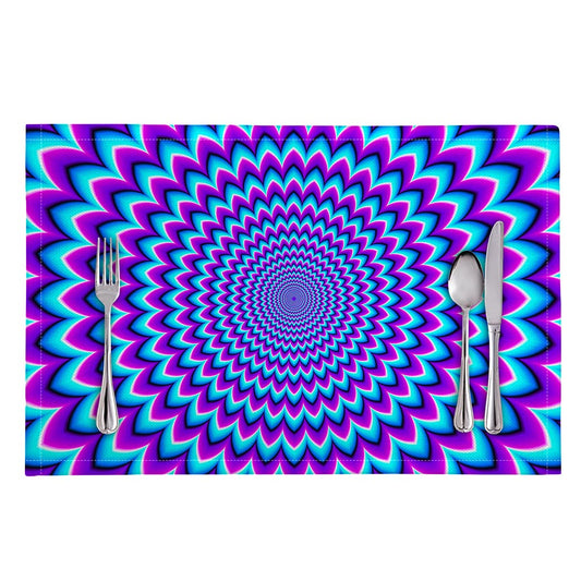 Blue Expansion Moving Optical Illusion Placemat