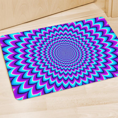 Blue Expansion Moving Optical Illusion Polyester Doormat
