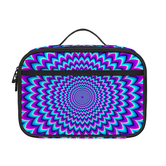 Blue Expansion Moving Optical Illusion Portable Lunch Bag