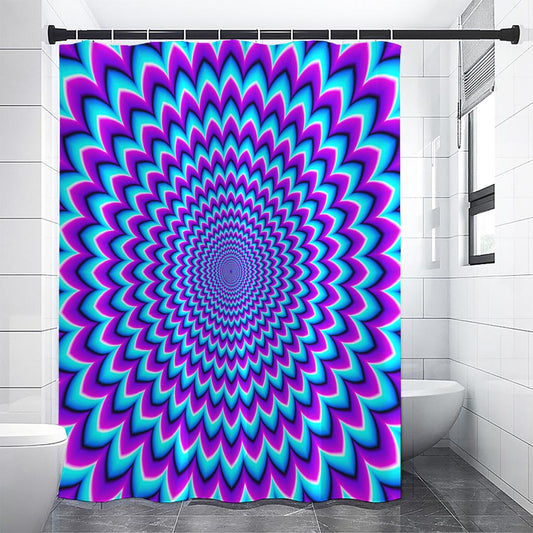 Blue Expansion Moving Optical Illusion Premium Shower Curtain