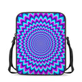 Blue Expansion Moving Optical Illusion Rectangular Crossbody Bag