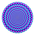 Blue Expansion Moving Optical Illusion Round Blanket