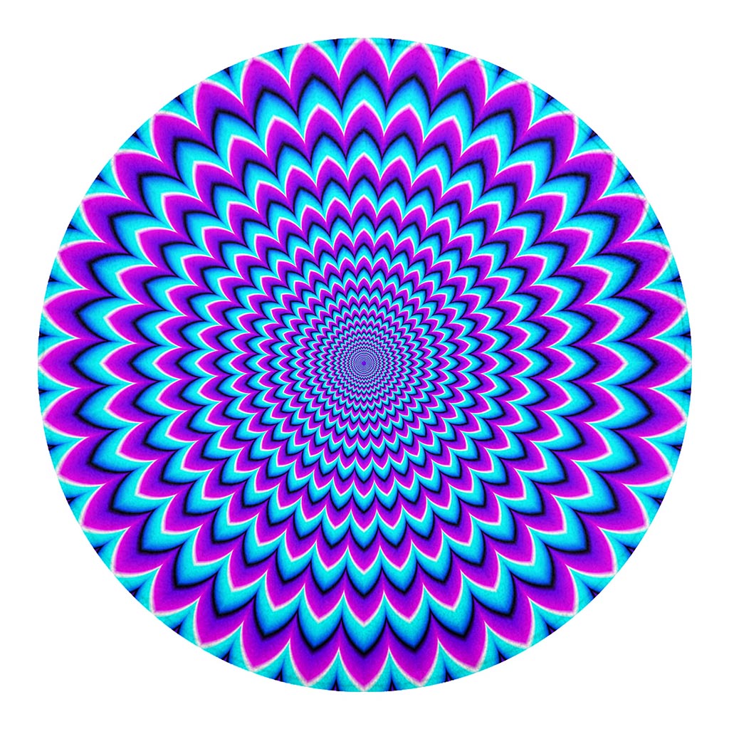 Blue Expansion Moving Optical Illusion Round Blanket