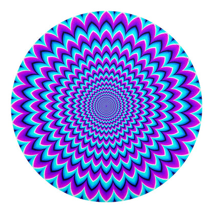 Blue Expansion Moving Optical Illusion Round Blanket