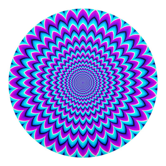 Blue Expansion Moving Optical Illusion Round Blanket