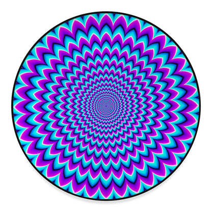 Blue Expansion Moving Optical Illusion Round Floor Mat