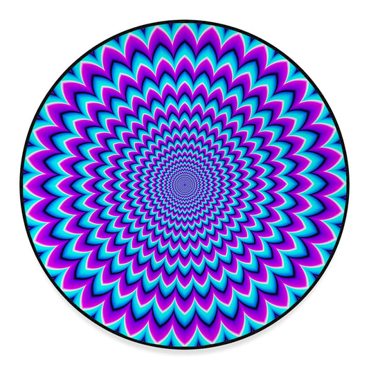 Blue Expansion Moving Optical Illusion Round Floor Mat