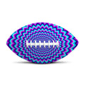 Blue Expansion Moving Optical Illusion Rugby Ball
