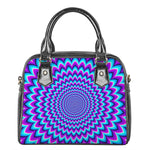 Blue Expansion Moving Optical Illusion Shoulder Handbag