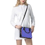 Blue Expansion Moving Optical Illusion Shoulder Handbag