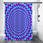 Blue Expansion Moving Optical Illusion Shower Curtain