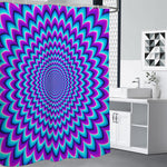Blue Expansion Moving Optical Illusion Shower Curtain