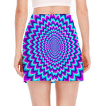 Blue Expansion Moving Optical Illusion Side Slit Mini Skirt