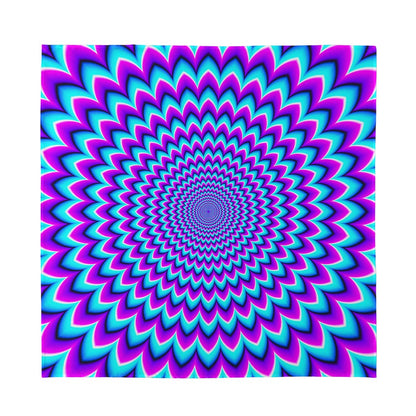 Blue Expansion Moving Optical Illusion Silk Bandana
