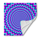 Blue Expansion Moving Optical Illusion Silk Bandana