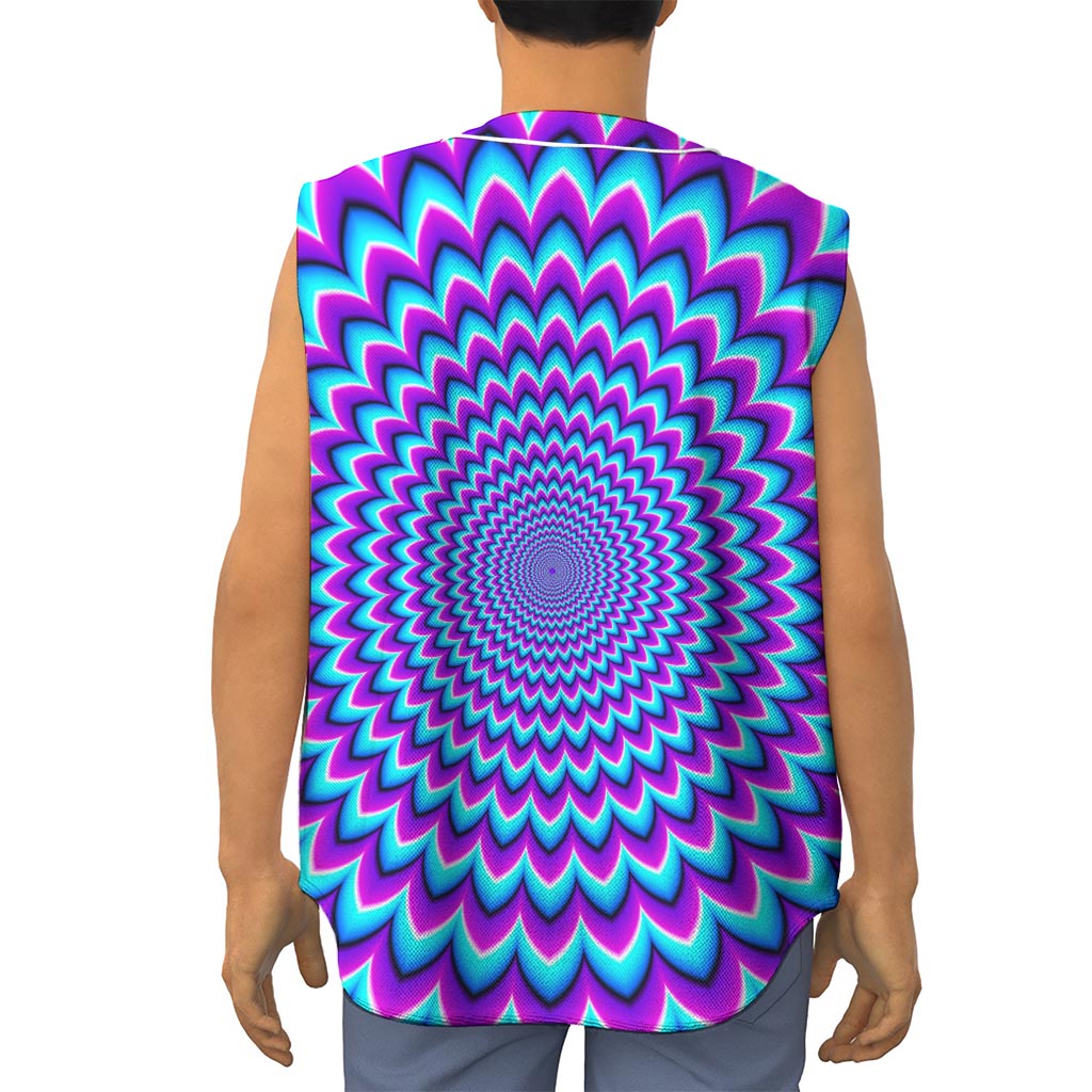 Blue Expansion Moving Optical Illusion Sleeveless Baseball Jersey