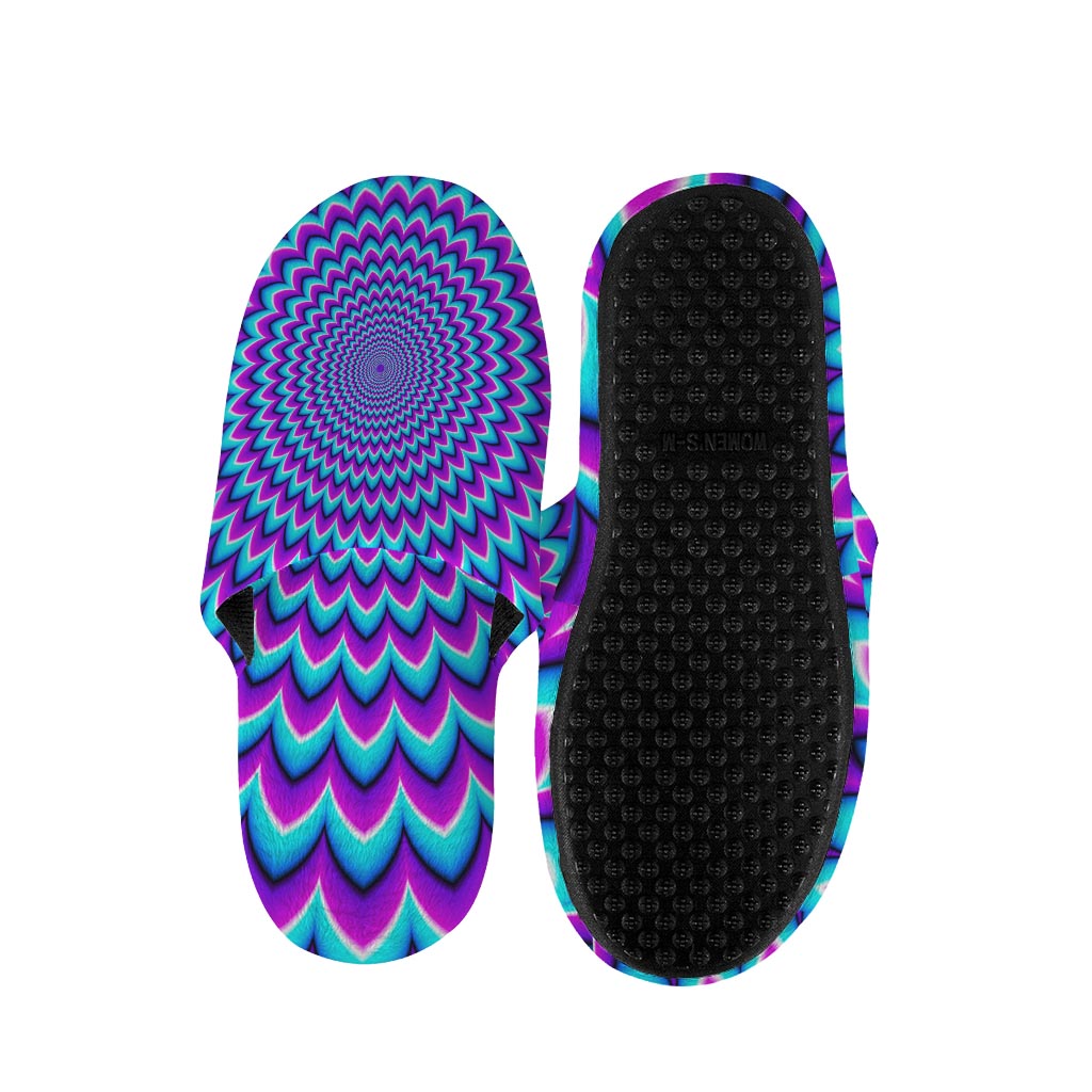 Blue Expansion Moving Optical Illusion Slippers