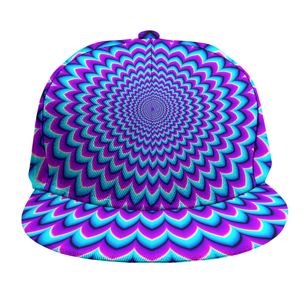 Blue Expansion Moving Optical Illusion Snapback Cap