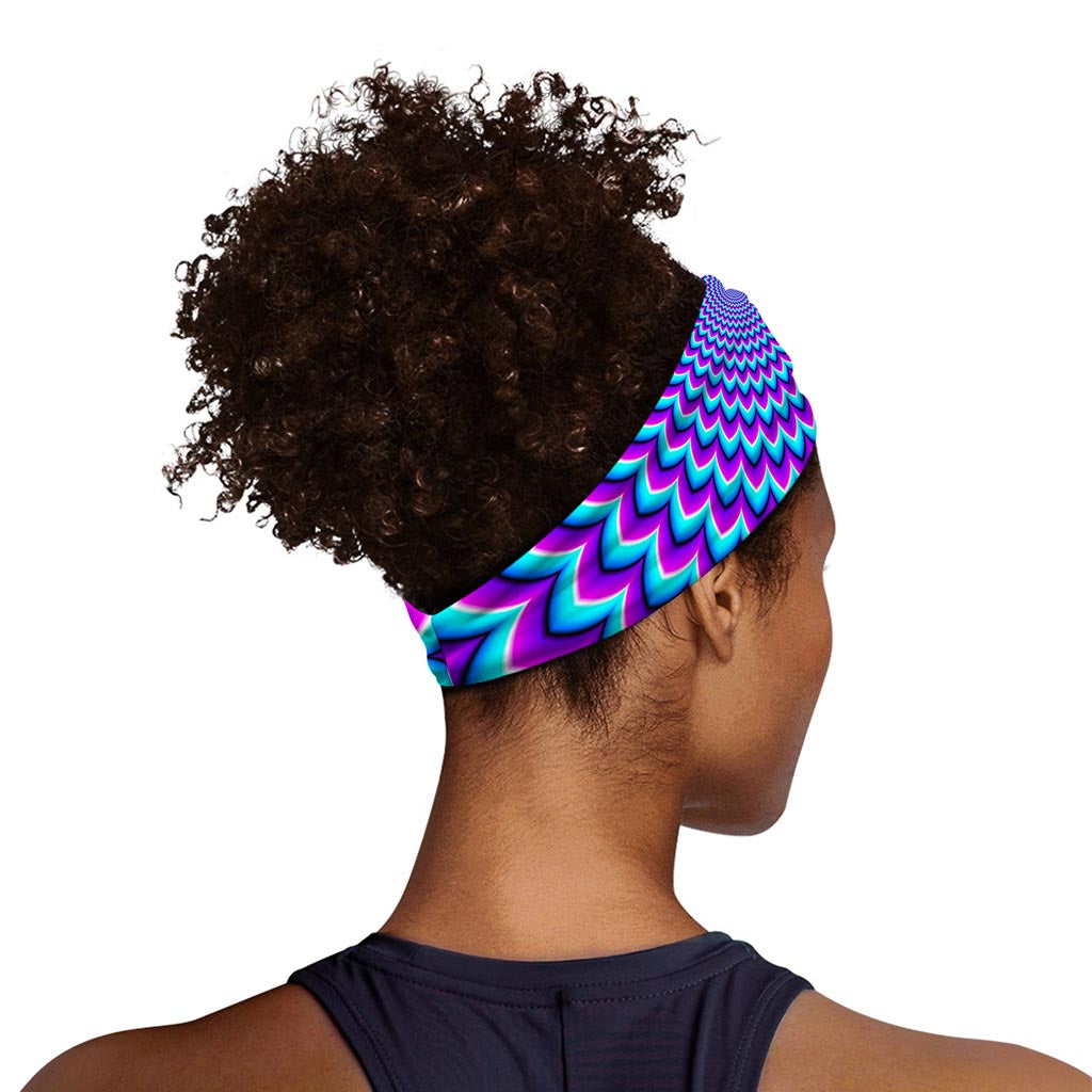 Blue Expansion Moving Optical Illusion Sports Headband