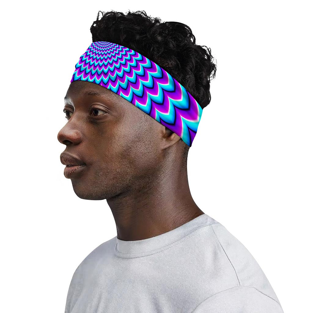 Blue Expansion Moving Optical Illusion Sports Headband