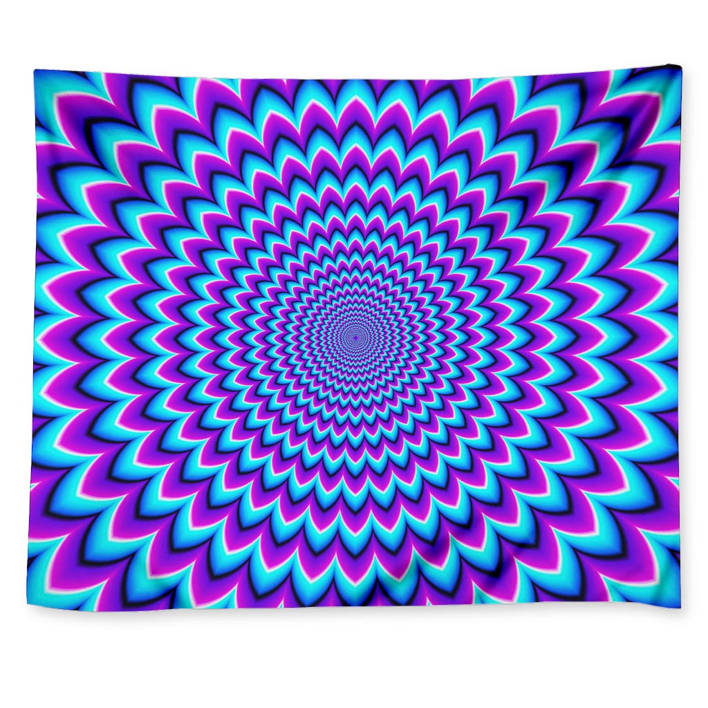 Blue Expansion Moving Optical Illusion Tapestry