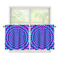 Blue Expansion Moving Optical Illusion Tier Curtains