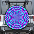 Blue Expansion Moving Optical Illusion Tire Cover