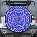 Blue Expansion Moving Optical Illusion Tire Cover With Camera Hole