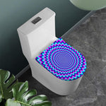 Blue Expansion Moving Optical Illusion Toilet Lid Cover