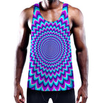 Blue Expansion Moving Optical Illusion Training Tank Top