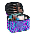 Blue Expansion Moving Optical Illusion Travel Makeup Bag