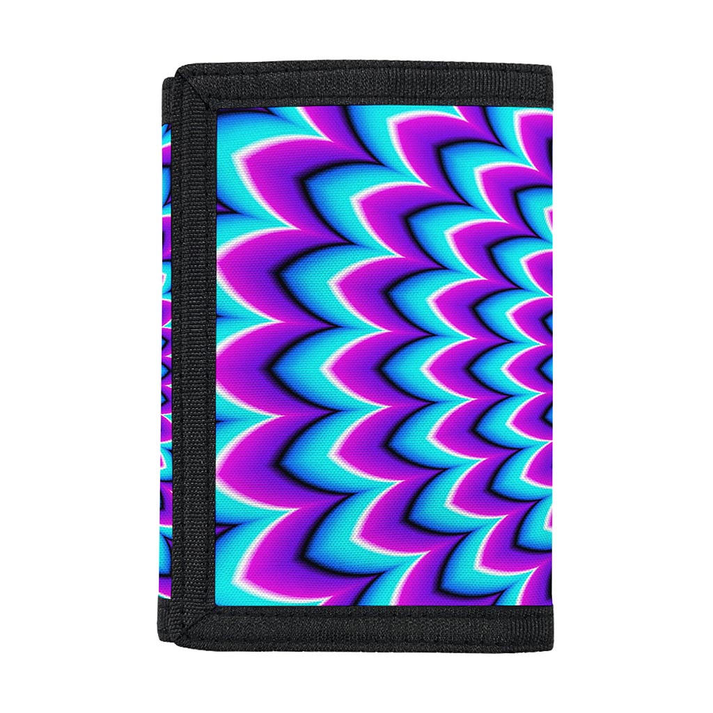 Blue Expansion Moving Optical Illusion Trifold Wallet