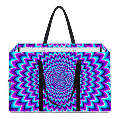 Blue Expansion Moving Optical Illusion Utility Tote Bag